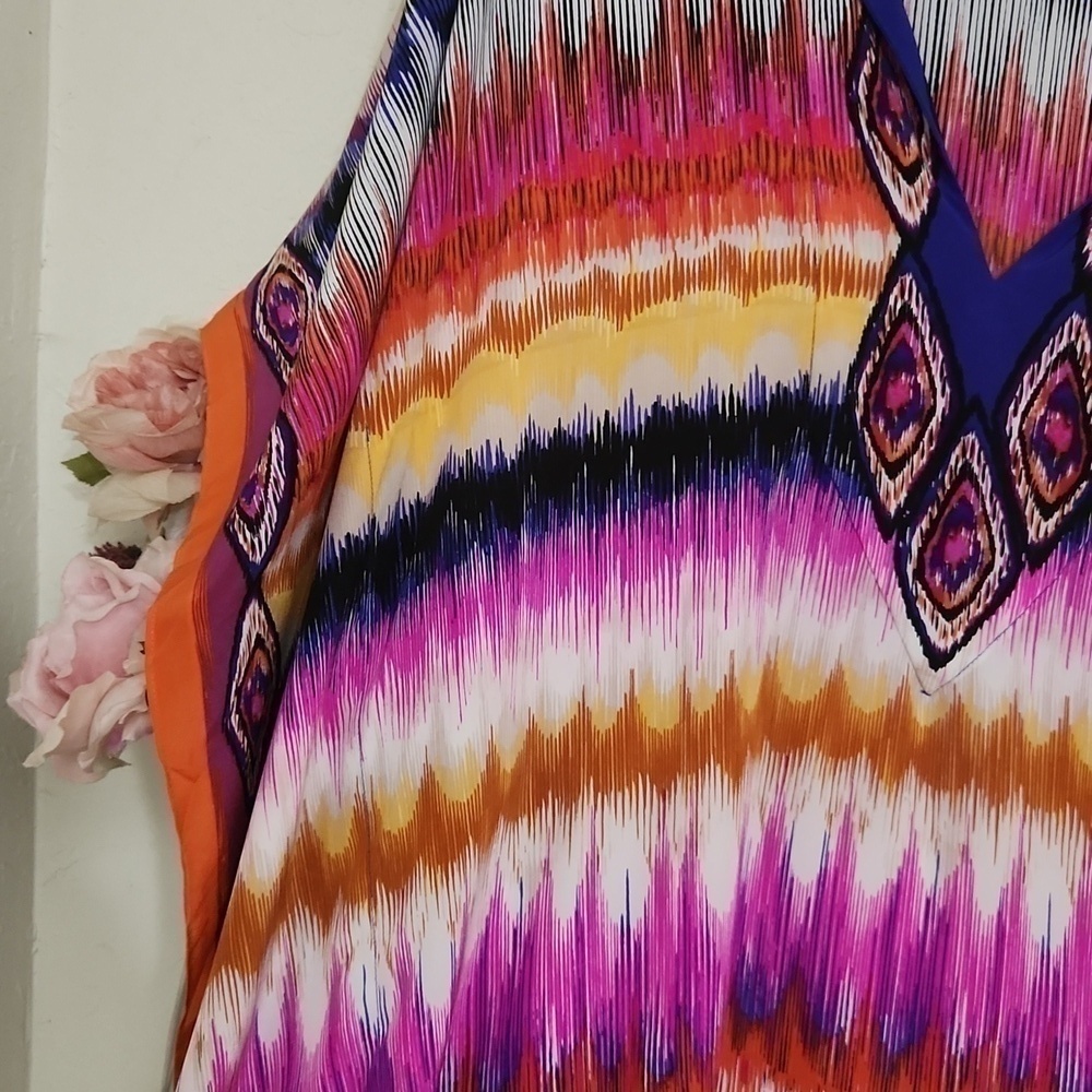 Trina Turk Theodore Dress 100%Silk Size XS Small Elegant Glam Coastal Bohemian - Picture 6 of 12